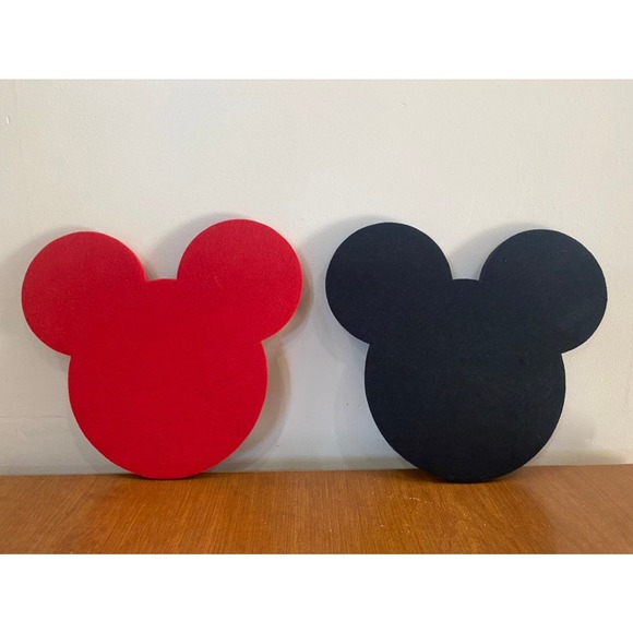 Black & Red Mickey Mouse Foam Head Signs Decorations Crafts - Picture 1 of 6